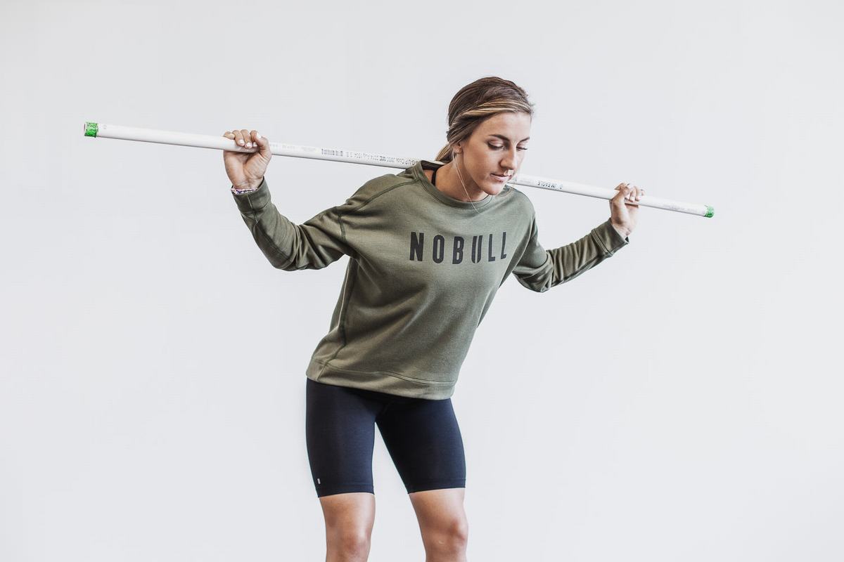 Nobull Crew Women\'s Sweatshirts Green | Australia (QI9435)